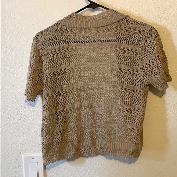 Tan cropped cardigan - Picture 3 of 3